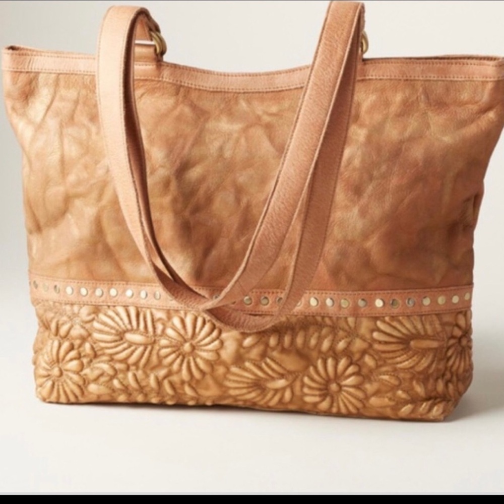 Anabaglish Vera Tobacco Leather Tote Purse Bag